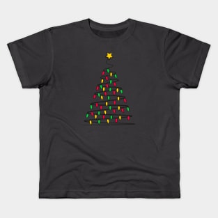 Christmas Tree Christmas Lights with Star Kids T-Shirt